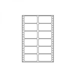Logo etykiety tabelaryczne 89mm x 48.8mm A4 dwurzędowe białe 12 etykiety pakowany po 10 szt. do drukarek igłowych