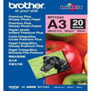 Brother Glossy Photo Paper foto papier połysk biały A3 260 g m2 20 szt. BP71GA3 atrament