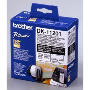 Brother etykiety papierowe 29mm x 90mm biała 400 szt. DK11201 do drukarek typu QL