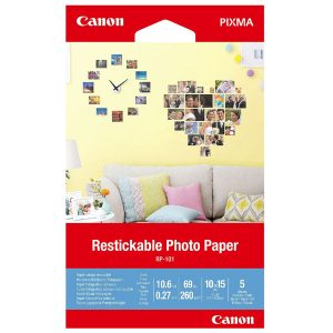 Canon Photo Paper RP 101 foto papier do wielokrotnego przyklejania typ biały 10x15cm 4x6 Inch  260 g m2 5 szt. 3635C002 atramen