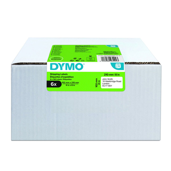 Dymo etykiety papierowe 210mm x 102mm białe 6 x 140 szt. 2177565 - obrazek 2