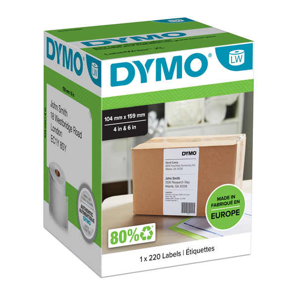 Dymo etykiety papierowe 159mm x 104mm białe duże 220 szt. S0904980
