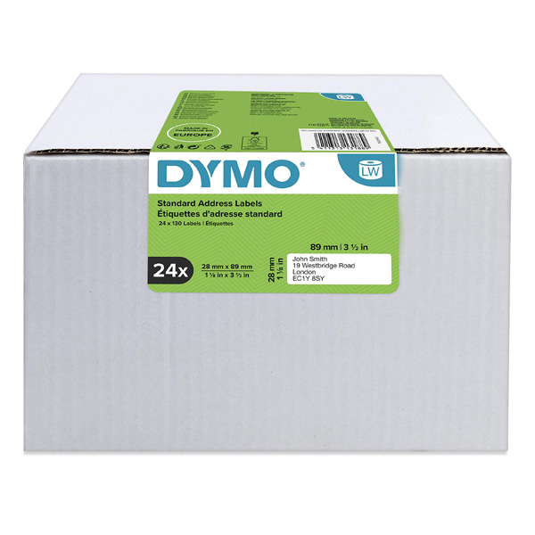 Dymo etykiety papierowe 89mm x 28mm białe adresowa 24 x 130 szt. S0722360 - obrazek 2