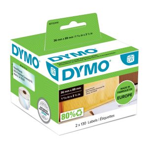 Dymo etykiety papierowe 89mm x 36mm przezroczysty duże 260 szt. 99013 S0722410