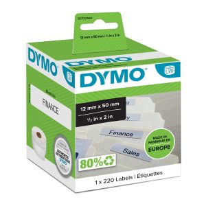 Dymo etykiety papierowe 50mm x 12mm białe na teczkę z zawieszką 220 szt. 99017 S0722460
