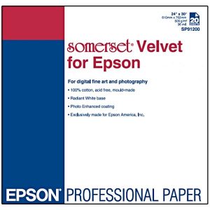 Epson 610 30 Somerset Velvet Fine Art Paper aksamitny 24 Inch C13S041699 505 g m2 papier 610mmx30m biały do drukarek atramento