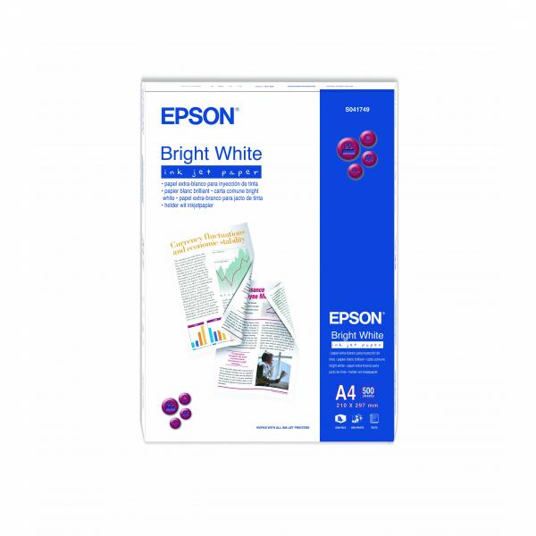 Epson Bright White Ink Jet Paper biała 500 szt. szt. C13S041749 do drukarek atramentowych 210x297mm A4 A4 90 g m2