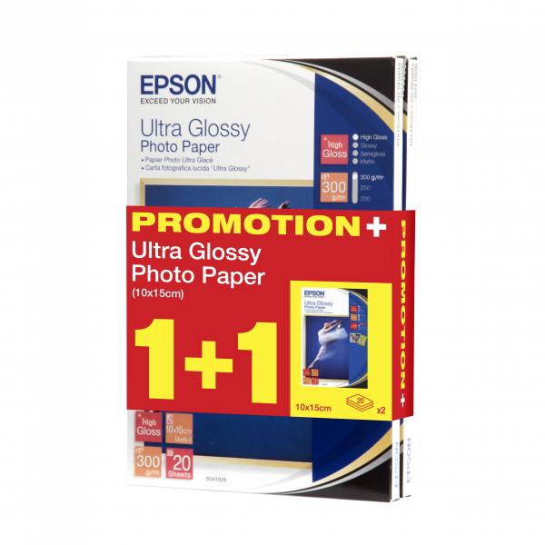 Epson Ultra Glossy Photo Pape foto papier + 20 szt gratis typ połysk biały R200 R300 R800 RX425 RX500 10x15cm 4x6 Inch 300