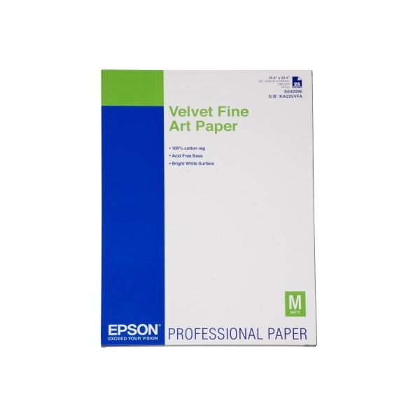 Epson Velvet Fine Art Paper artystyczny papier aksamitny biały A2 260 g m2 25 szt. C13S042096 atrament
