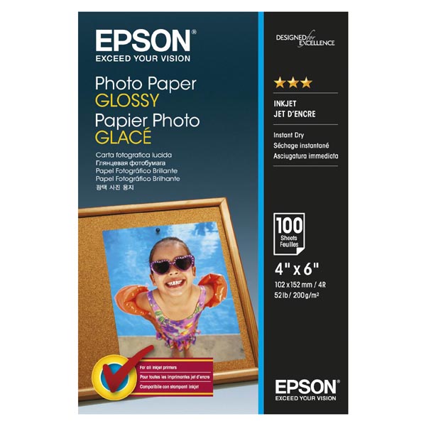 Epson Photo Paper foto papier połysk biały 10x15cm 4x6 Inch 200 g m2 100 szt. C13S042548 atrament