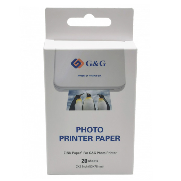 G&G Photo paper foto papier biały 50x76mm 20 szt. GG ZP023 20 termosublimacyjny