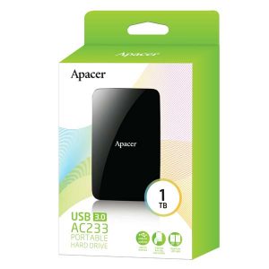 Apacer zewnętrzny dysk twardy AC233 2.5 Inch  USB 3.0 3.2 Gen 1 1TB AP1TBAC233B S czarny