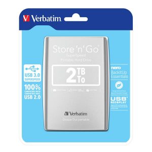 Verbatim zewnętrzny dysk twardy Store N Go 2.5 Inch USB 3.0 3.2 Gen 1 2TB 53189 srebrny