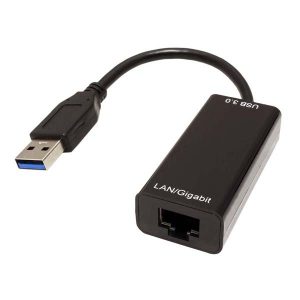 USB LAN adapter 2.0 USB A samec RJ45 F czarna