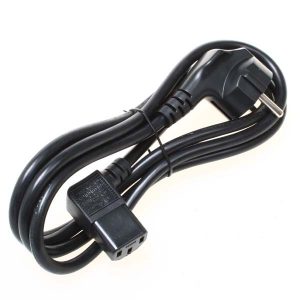 Kabel sieciowy 230V zasilacz CEE7 widelec C13 5m VDE approved czarny łamany