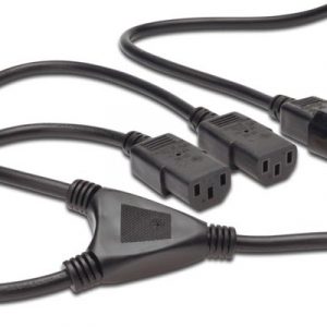 Kabel sieciowy 230V przedłużacz M 2xF 1.2m 3 żył rozgałęziacz czarny