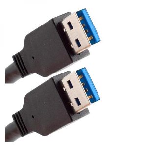 USB kabel 3.0 USB A samec USB A M 1.8m czarny biały