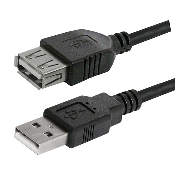Przedłużacz USB 2.0 USB A samec USB A F 1.8m czarny Logo