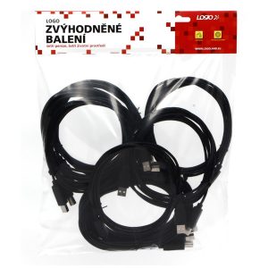 USB kabel 2.0 USB A samec 3m czarny Logo cena za 1 szt.