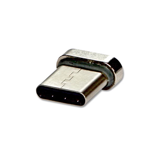 Kabel USB z zestawem końcowek 2.0 USB A samec 1m przewod okrągły w oplocie srebrny magnetyczne końcowki - obrazek 4