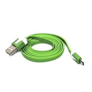 USB kabel 2.0 USB A samec  1m płaski zielony