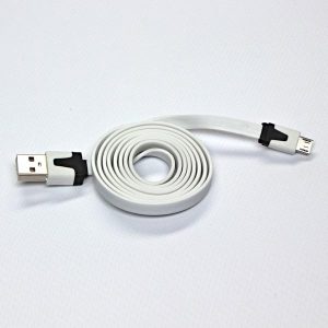 USB kabel 2.0 USB A samec  1m płaski biały
