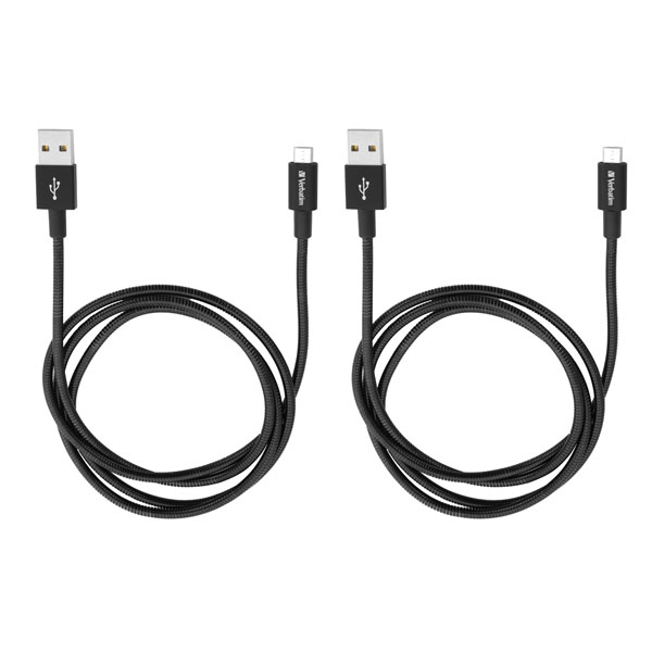 USB kabel 2.0 USB A samec 1m reversible 2 pack czarny Verbatim box 48874 2 szt w opakowaniu 2x 100 cm - obrazek 3