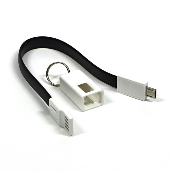 USB kabel 2.0 USB A samec 0.2m czarny Logo blistr breloczek na klucze - obrazek 2