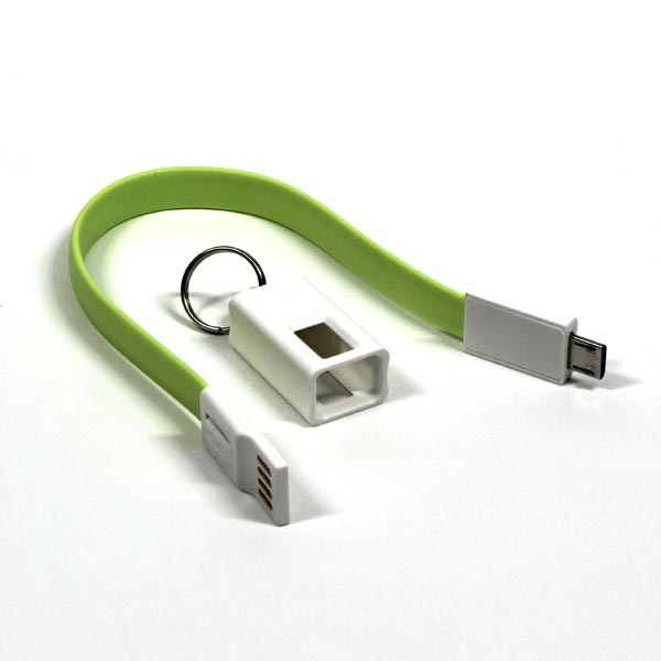USB kabel 2.0 USB A samec 0.2m jasnozielona Logo blistr breloczek na klucze - obrazek 2