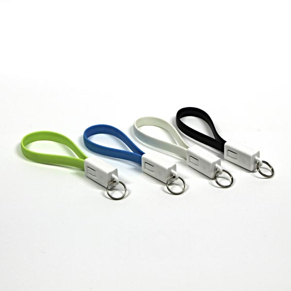 USB kabel 2.0 USB A samec 0.2m jasnozielona Logo blistr breloczek na klucze - obrazek 3