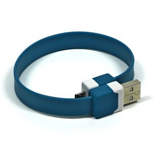 USB kabel 2.0 USB A samec  0.25m niebieski na nadgarstek