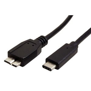 USB kabel 3.0 USB C samec  0.5m okrągły czarny plastic bag
