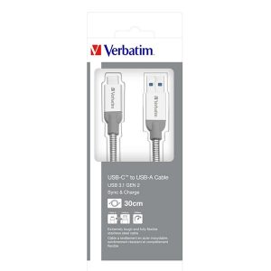 USB kabel 3.1 USB A samec  0.3m srebrny Verbatim box 48868