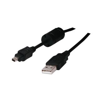 USB kabel 2.0 USB A samec  4 pin M 1.8m czarny FUJI 26734