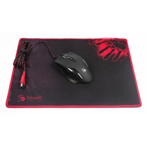 A4Tech Mysz BLOODY Q5081S 3200DPI optyczna 8kl. przewodowa USB czarna z podkładką gamingową metalowe ślizgacze - obrazek 2