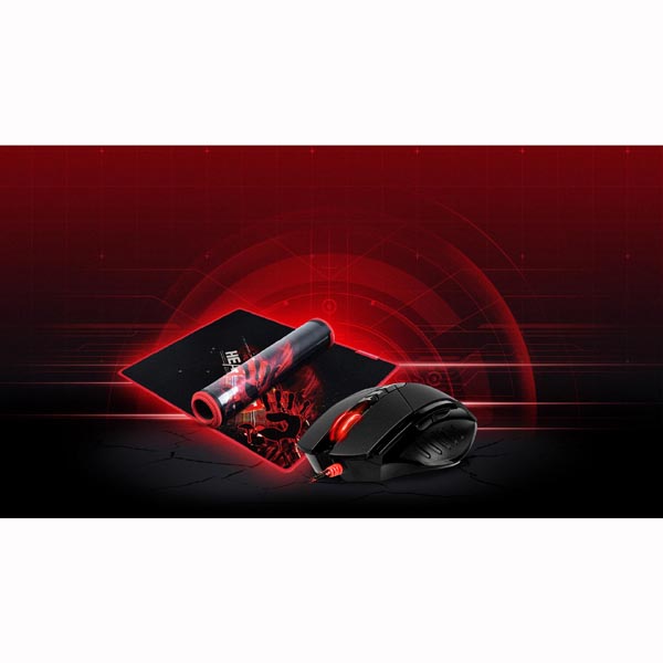 A4Tech Mysz BLOODY XGLIDE V7M71 3200DPI optyczna 8kl. przewodowa USB czarna z podkładką gamingową LAGLESS SHOTING CORE 2 - obrazek 4