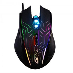 A4Tech Mysz X87 Oscar Neon 2400DPI optyczna 8kl. przewodowa USB czarna do gry podświetlenie Neon