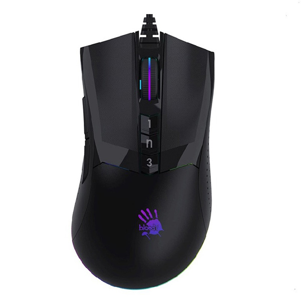 A4Tech Mysz W90MAX 10000DPI optyczna 8kl. przewodowa USB czarna do gry podświetlenie RGB