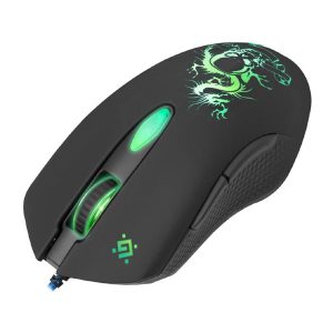 Defender Mysz Sky Dragon GM 090L 3200DPI optyczna 6kl. przewodowa USB czarna z podkładką gamingową podświetlona