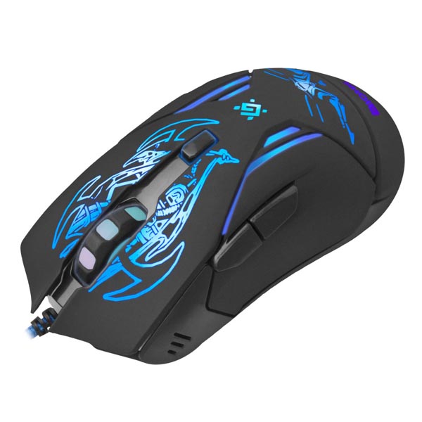 Defender Mysz Bionic GM 250L 3200DPI optyczna 6kl. przewodowa USB czarna z podkładką gamingową podświetlona - obrazek 2