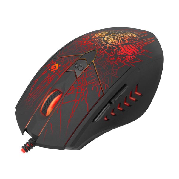 Defender Mysz Doom Fighter GM 260L 3200DPI optyczna 6kl. przewodowa USB czarna z podkładką gamingową podświetlona - obrazek 2