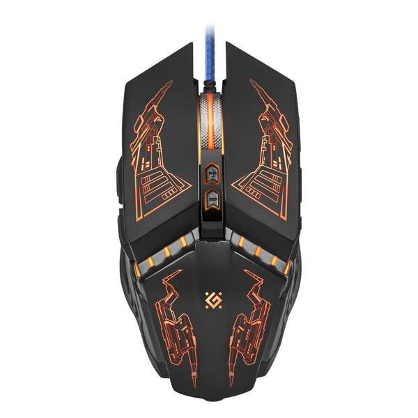 Defender Mysz Halo Z GM 430L 3200DPI optyczna 7kl. przewodowa USB czarna do gry podświetlona