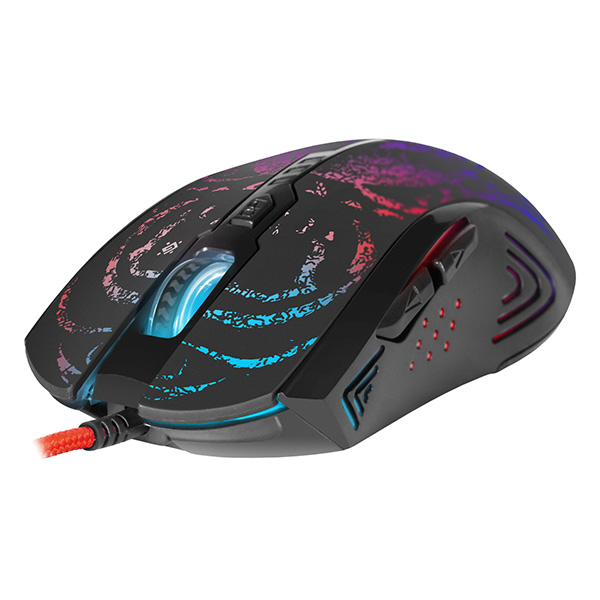 Defender Mysz Invoker GM 947 3200DPI optyczna 6kl. przewodowa USB czarna do gry podświetlona - obrazek 2