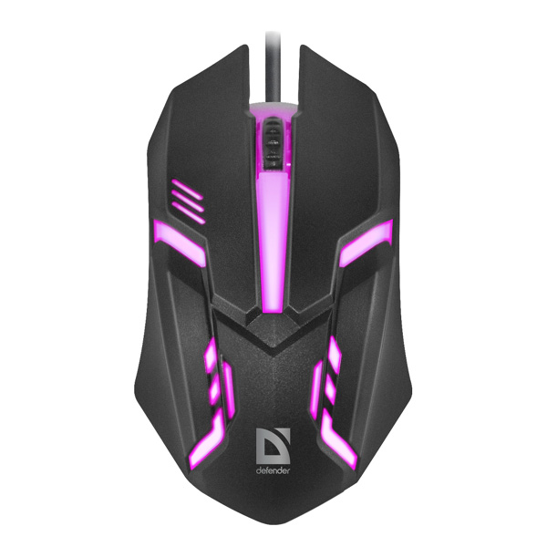 Defender Mysz Cyber MB 560L 1200DPI optyczna 3kl. przewodowa USB czarna do gry podświetlona