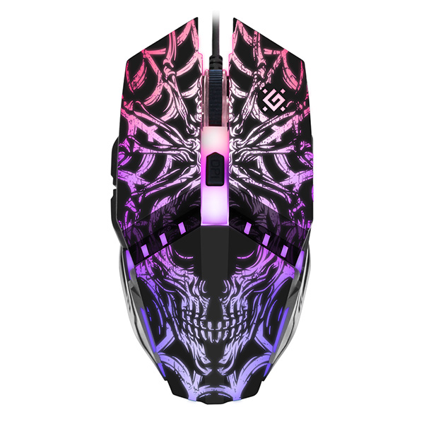 Defender Mysz Prototype GM 670L 2400DPI optyczna 6kl. przewodowa USB czarna do gry podświetlona - obrazek 2