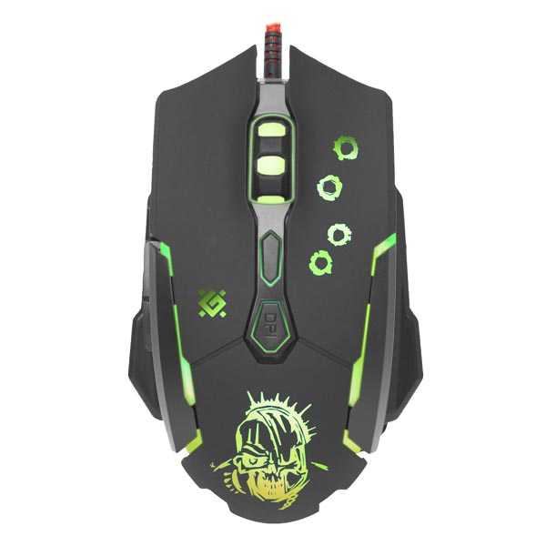 Defender Mysz Killer GM 170L 3200DPI optyczna 7kl. przewodowa USB czarna z podkładką gamingową podświetlona - obrazek 2