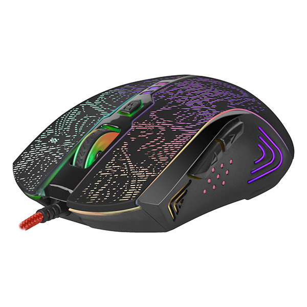 Defender Mysz OverLord GM 890 3200DPI optyczna 6kl. przewodowa USB czarna do gry RGB - obrazek 2
