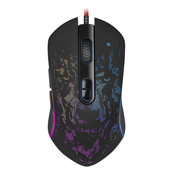Defender Mysz Witcher GM 990 3200DPI optyczna 7kl. przewodowa USB czarna do gry RGB