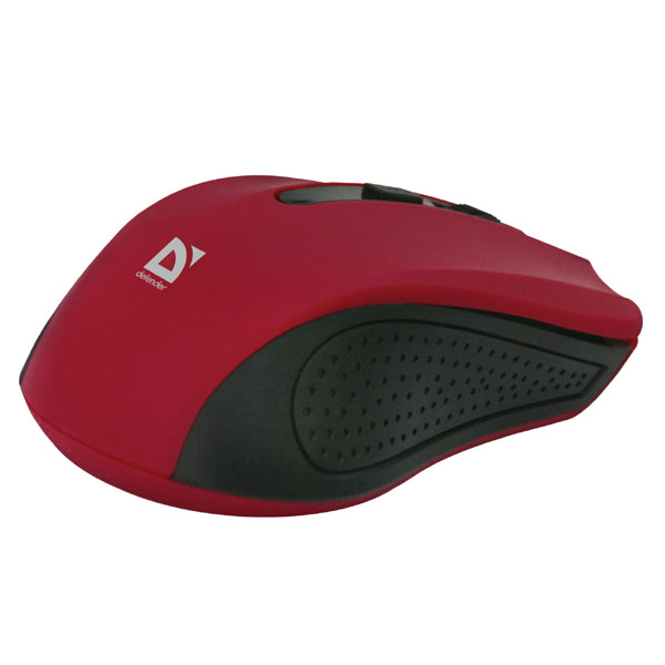 Defender Mysz Accura MM 935 1600DPI 2.4 GHz optyczna 4kl. bezprzewodowa czerwona 2 szt AAA nano odbiornik zasięg 10m - obrazek 2