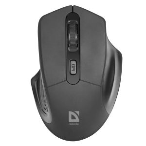 Defender Mysz Datum MB 345 1600DPI 2.4 GHz optyczna 4kl. bezprzewodowa czarna 2 szt AAA nano odbiornik zasięg 10m